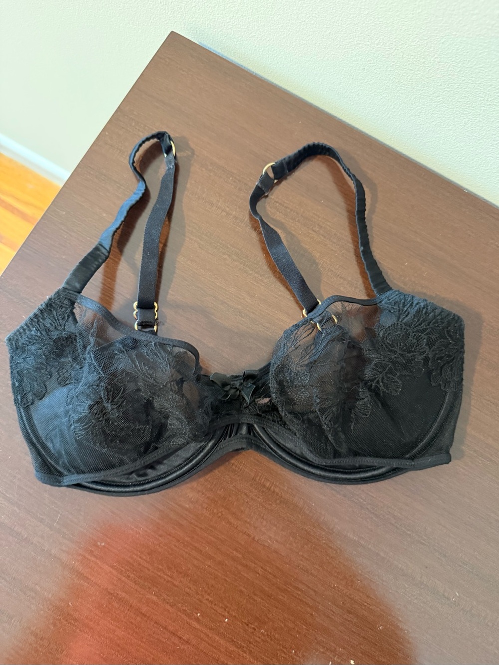 Agent Provocateur Black Sheer Floral Lace Underwire Bra